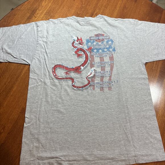 Harley Davidson T-Shirt XL Gray Ride Tennessee USA Flag Biker Motorcycle Tee - Picture 4 of 5